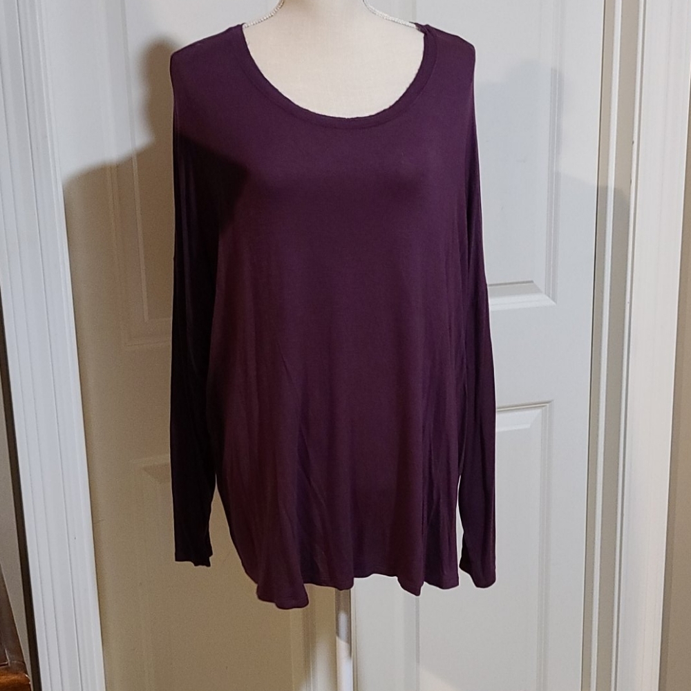 Ladies, long sleeve, deep plum color, t shirt